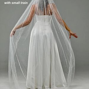 Elegant White Wedding Dress with Veil